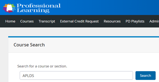 Course Search Screen shot